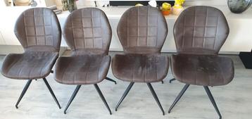 Eetkamerstoelen Ferm (Dok2)  Kleur antraciet microvezel stof beschikbaar voor biedingen
