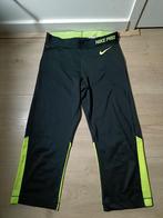 (M) Dri-Fit Nike Pro Zwart&Groen 3-Kwart Sportbroek, Kleding | Dames, Sportkleding, Maat 38/40 (M), Zwart, Nike, Ophalen of Verzenden
