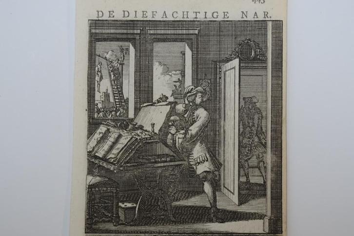 Originele gravure dief inbreker Abraham van St. Clara 1718, Antiek en Kunst, Kunst | Etsen en Gravures, Verzenden