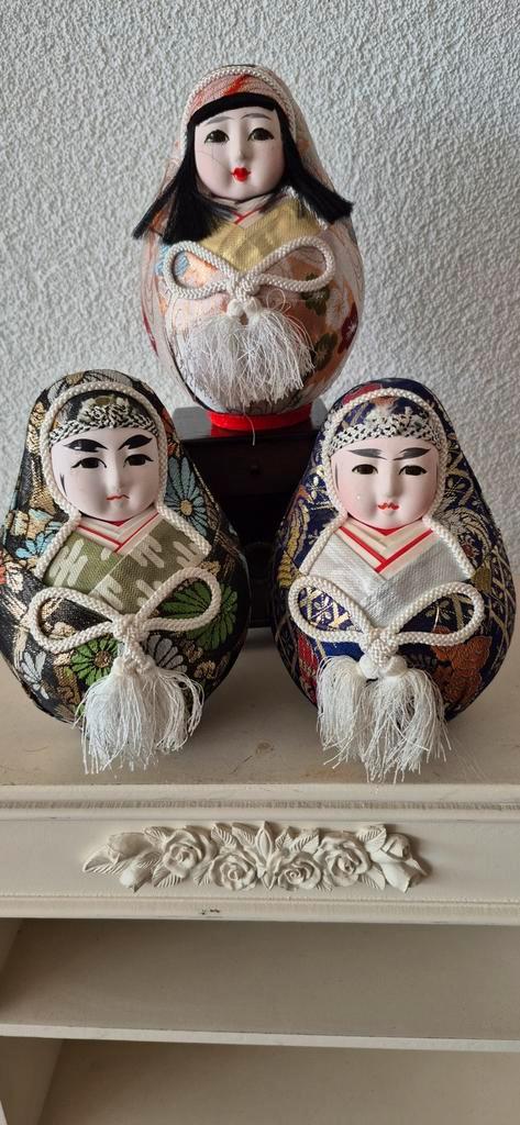 Japanse Kokeshi Poppen Set, Antiek en Kunst, Kunst | Beelden en Houtsnijwerken, Ophalen of Verzenden