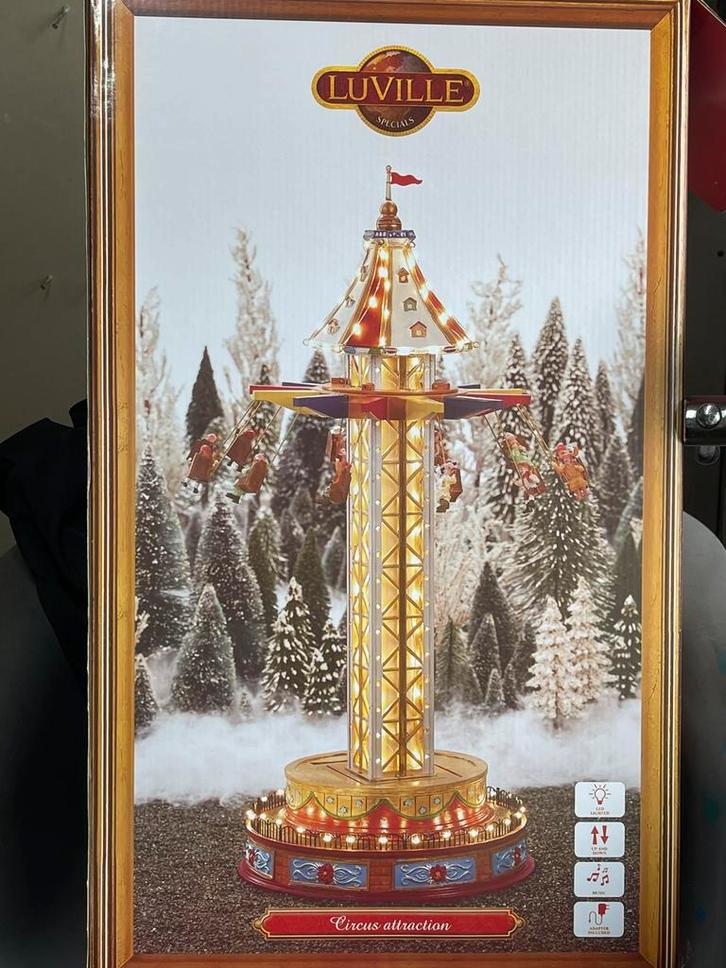 Luville draaimolen vrije val-circus attraction D24 H55,5 cm, Diversen, Kerst, Nieuw, Ophalen of Verzenden