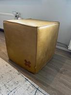 Hocker Dex Volt - mustard - leer - poef, Ophalen, Minder dan 50 cm, Vierkant, Zo goed als nieuw