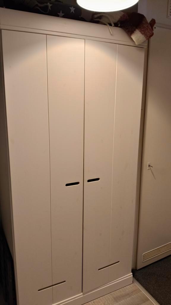 Woood kledingkast wit, Huis en Inrichting, Kasten | Kledingkasten, Gebruikt, 150 tot 200 cm, 50 tot 100 cm, 50 tot 75 cm, Met deur(en)