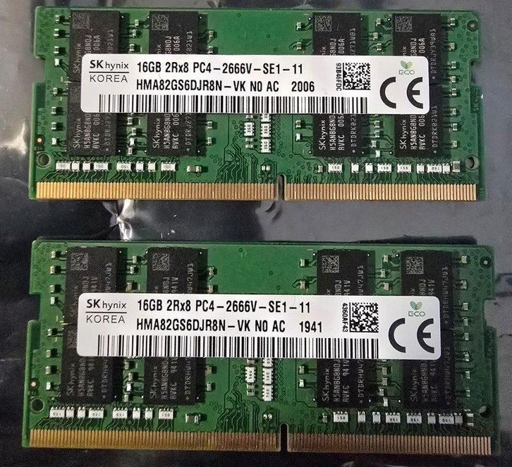 32GB SK Hynix DDR4 RAM (2x 16GB) - Perfecte Upgrade!, Computers en Software, RAM geheugen, Zo goed als nieuw, Laptop, 32 GB, DDR4