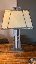 Antieke Tiffany Tafellamp | Zeer zware kwaliteit | 85 CM, Gebruikt, Ophalen of Verzenden, Glas, Tiffany | Engels | Klassieke verlichting | Tafellamp