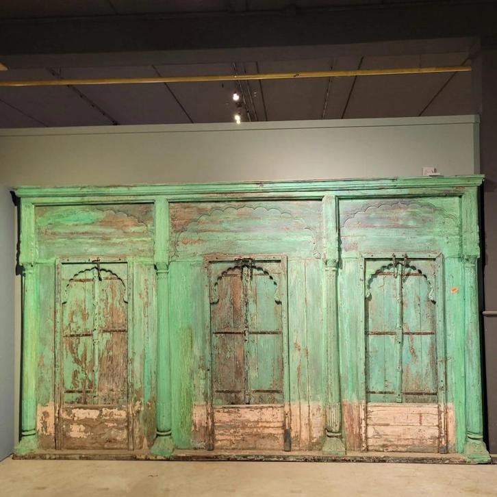 24152 Deur Voordeur Huisdeur 1870 Teak, Doe-het-zelf en Verbouw, Deuren en Horren, Zo goed als nieuw, Buitendeur, 215 cm of meer