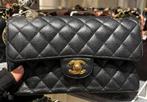 € 4200 Vintage Chanel Classic Flap medium, Ophalen of Verzenden, Gebruikt, Zwart, Handtas