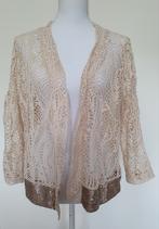 Beige met goud gehaakt vestje met pailletjes mt XXL. Gelco., Kleding | Dames, Grote Maten, Gelco, Beige, Trui of Vest, Ophalen of Verzenden