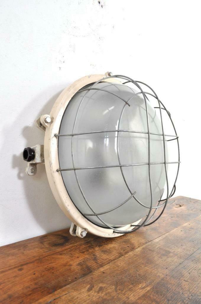Industriële plafondlampen met kooi plafondlamp kooilamp, Huis en Inrichting, Lampen | Plafondlampen, Gebruikt, Ophalen of Verzenden