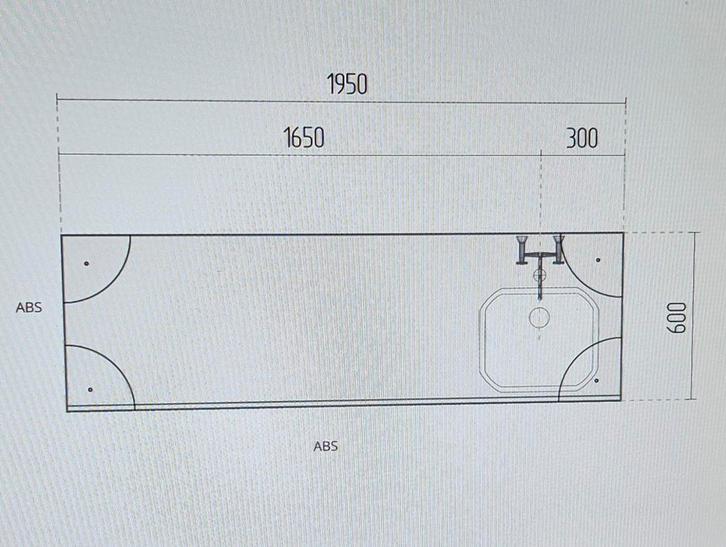 Werkblad NIEUW, Huis en Inrichting, Keuken | Keukenelementen, Nieuw, Minder dan 100 cm, 25 tot 50 cm, Ophalen