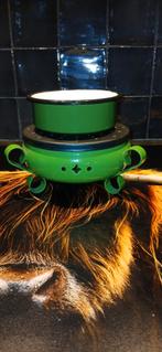 Vintage Groen Theelicht met Pannetje, Ophalen of Verzenden