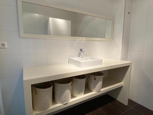 Badkamermeubel en spiegel, Huis en Inrichting, Badkamer | Badtextiel en Accessoires, Zo goed als nieuw, Overige typen, Wit, Ophalen