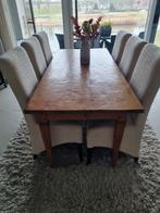 Complete eetkamer set + 6 stoelen, Ophalen of Verzenden, Gebruikt, Landelijk, 4 tot 6 stoelen