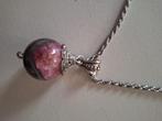 Ketting met agaat hanger, Verzenden, Zo goed als nieuw, Steen of Mineraal, Roze