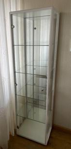 Wit houten Vitrinekast met spiegel, Ophalen, 50 tot 100 cm, Zo goed als nieuw, 150 tot 200 cm