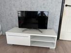HOOGGLANS WITTE TV MEUBEL, Ophalen, Gebruikt, 100 tot 150 cm, Minder dan 100 cm