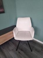 Mooie fauteuil / eetkamerstoel, Huis en Inrichting, Ophalen, Wit, Zo goed als nieuw, Metaal