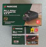 Parkside 20v Accu + oplader, nieuw - ongebruikt in doos, Doe-het-zelf en Verbouw, Ophalen of Verzenden, Nieuw