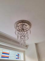 Plafondlamp, plafonniere met kristallen, Ophalen of Verzenden, Zo goed als nieuw