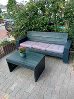 tuinbank met salontafel van steigerhout icl.kussens, Tuin en Terras, Ophalen, Gebruikt, Hout