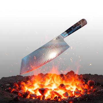 Damascus Hakmes 18cm - VG10 Staal beschikbaar voor biedingen