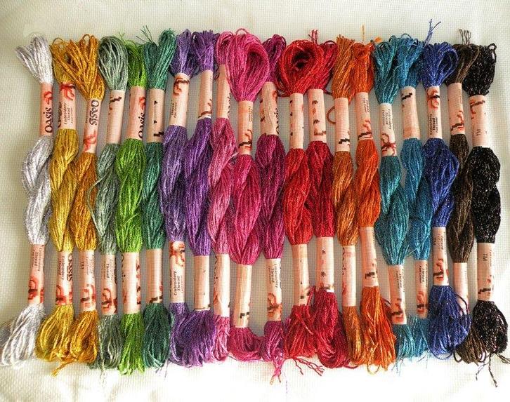 20 Strengen Metallic Borduurgaren Set / Garen Borduren Draad, Hobby en Vrije tijd, Borduren en Borduurmachines, Nieuw, Borduurgaren of Zijde