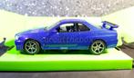 Nissan Skyline GT-R (R34) blauw 1:24 Welly, Hobby en Vrije tijd, Modelauto's | 1:24, Nieuw, Welly, Auto, Verzenden