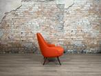 Walter Knoll 375 oranje bij TheReSales, Huis en Inrichting, Fauteuils, Hout, Minder dan 75 cm, Ophalen of Verzenden, Zo goed als nieuw