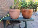 2x Terracotta Bloempotten, Ophalen, Tuin, Steen, Gebruikt