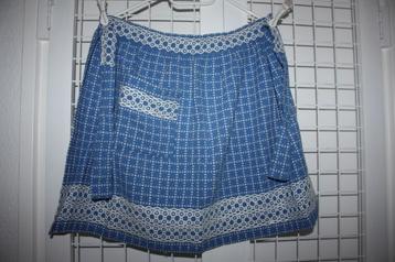 Retro blauw katoenen schortje  beschikbaar voor biedingen