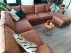 Hoekbank, cognac, micro leder, Ophalen, Gebruikt, Hoekbank, 300 cm of meer