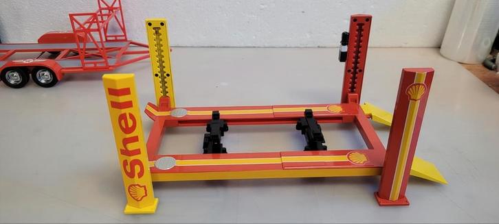 Greenlight 4 kolom,s brug in SHELL uitvoering, Hobby en Vrije tijd, Modelauto's | 1:18, Zo goed als nieuw, Overige merken, Ophalen of Verzenden