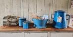 Industriële / brocante blauwe items, Ophalen, Gebruikt