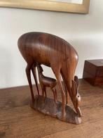 Houten beeld van Hert, hardhout, Antiek en Kunst, Ophalen of Verzenden