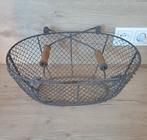 Brocante franse plukmand/draadmand/mand, Ophalen of Verzenden, Zo goed als nieuw, Rond, Riet