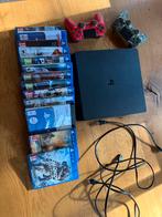 PS4 Slim 500GB + 2 Controllers & 13 Games, Met 2 controllers, Ophalen of Verzenden, Slim, 500 GB