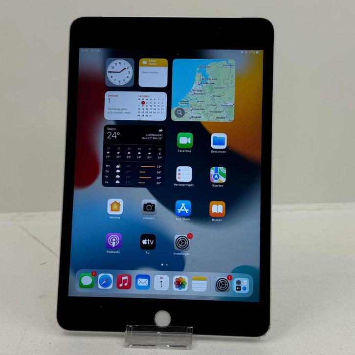 iPad Mini 4 16GB Wifi + 4G (Simkaart) Zilver | iOS 15.8.3 |, Computers en Software, Apple iPads, Apple iPad Mini, 8 inch, 16 GB