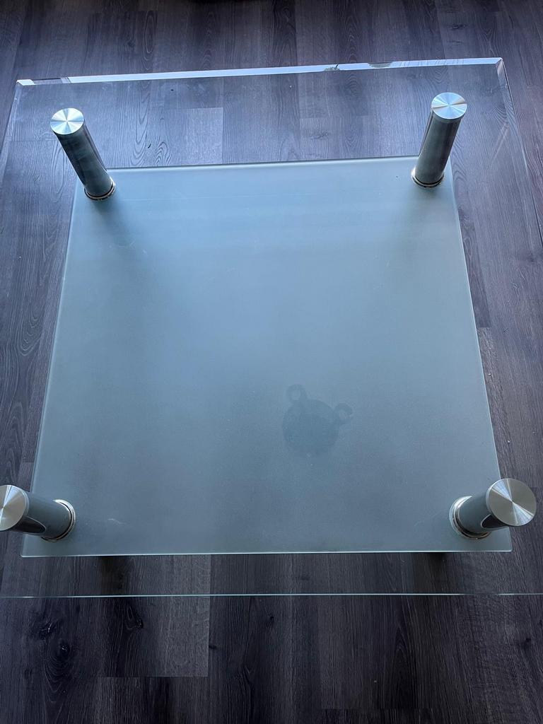 Glazen Salontafel - 80x80x42cm, Huis en Inrichting, Tafels | Salontafels, Gebruikt, Vierkant, Glas, Minder dan 50 cm