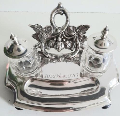 Antiek hollands zilveren inktstel, Antiek en Kunst, Antiek | Goud en Zilver, Zilver, Ophalen of Verzenden