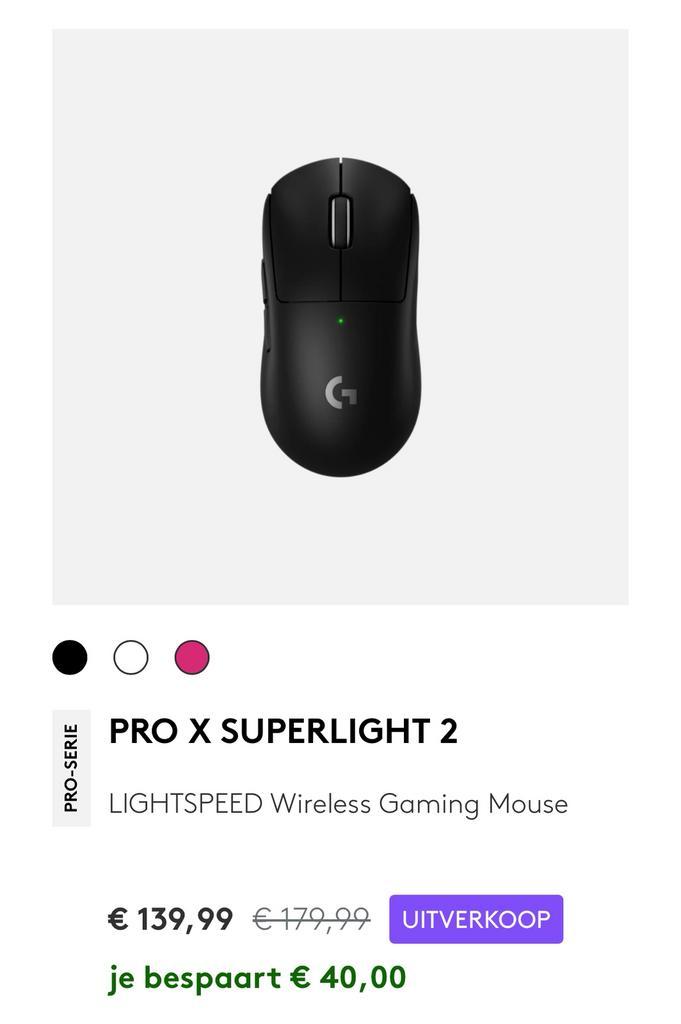 Logitech PRO X SUPERLIGHT 2 [Nieuw], Computers en Software, Muizen, Nieuw, Muis, Draadloos, Gaming muis, Ophalen of Verzenden