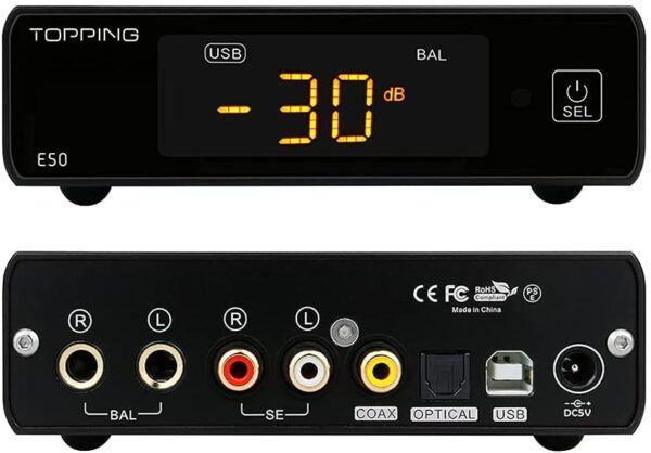 Topping E50 dac ESS ES9068AS pre amp with remote, Audio, Tv en Foto, Converters, Nieuw, Ophalen of Verzenden