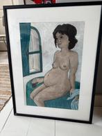 Schilderij zwangere vrouw van Marie Pendelio, Antiek en Kunst, Kunst | Litho's en Zeefdrukken, Ophalen of Verzenden