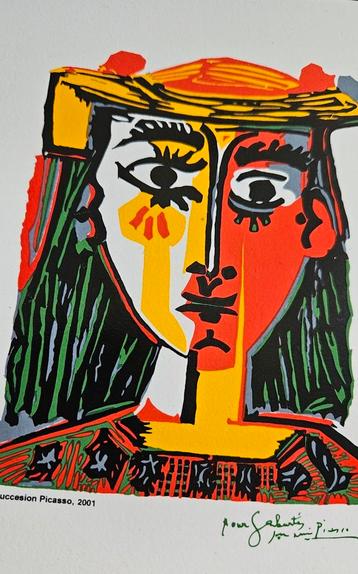 Picasso  tegel met gedrukte signatuur  beschikbaar voor biedingen
