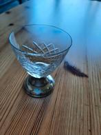 Kristallen Dessertcoupe met Zilveren Voet, Ophalen of Verzenden