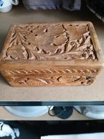 Prachtig hand gesneden houten kistje india, Antiek en Kunst, Ophalen of Verzenden