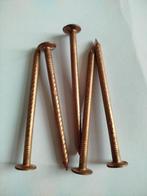 10 stuks Koperen nagels 5x 80 mm lang woonboot kotter, N, N, Nieuw, Ophalen of Verzenden