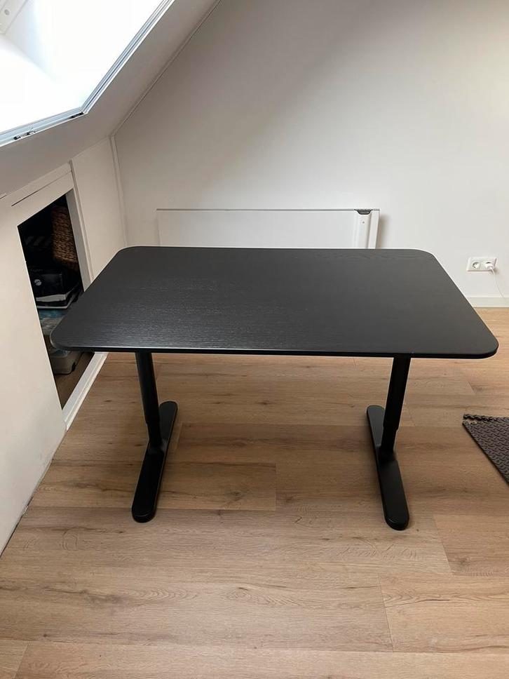 Bekant Bureau/ tafel zwart 120x80 cm, Huis en Inrichting, Bureaus, Zo goed als nieuw, In hoogte verstelbaar, Ophalen of Verzenden