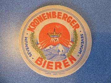 oud bier viltje Kronenberger / Vullinghs, Sevenum (zie foto) beschikbaar voor biedingen