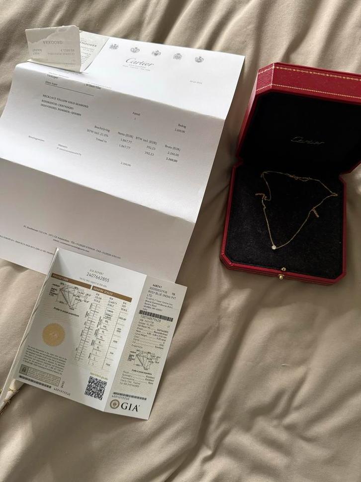Cartier Ketting met Diamant, Sieraden, Tassen en Uiterlijk, Kettingen, Zo goed als nieuw, Goud, Goud, Met edelsteen, Ophalen of Verzenden