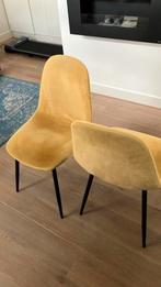 2 okergele eetkamerstoelen, Huis en Inrichting, Stoelen, Gebruikt, Twee, Overige kleuren, Ophalen of Verzenden